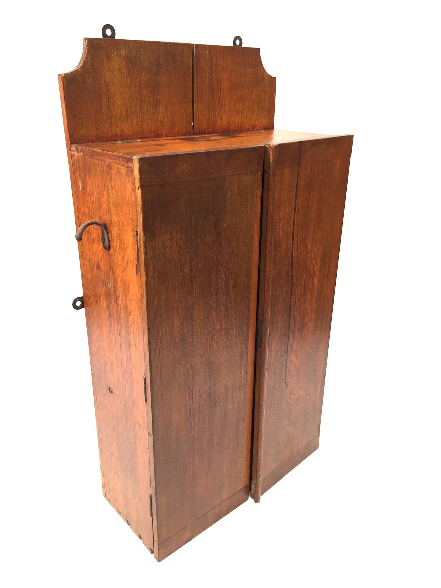 Antique Wooden Large Tool Cupboard Cabinet, Wall Hanging / Army and Navy Store