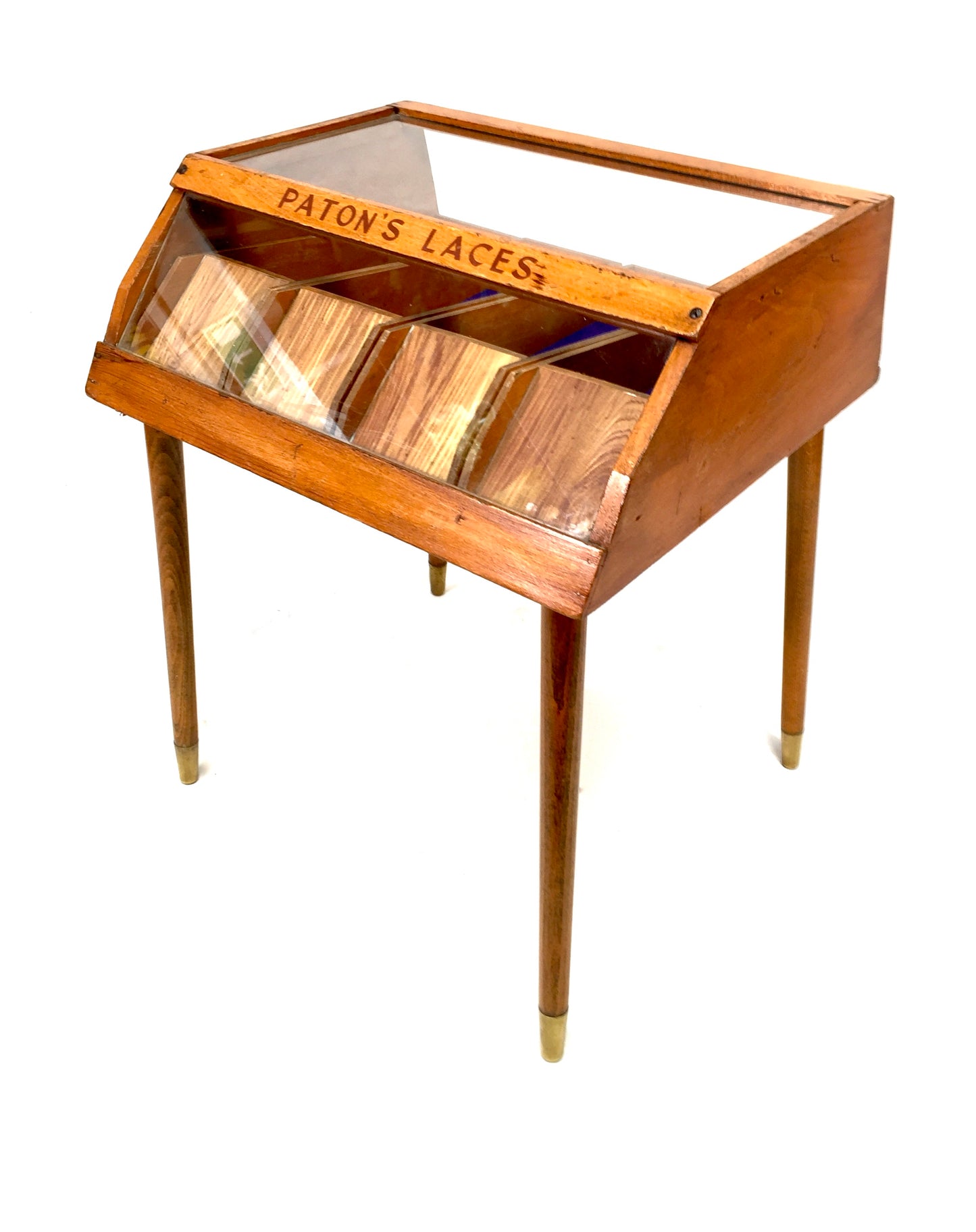 Antique Advertising - Paton's Laces Haberdashery Shop Counter Display Cabinet