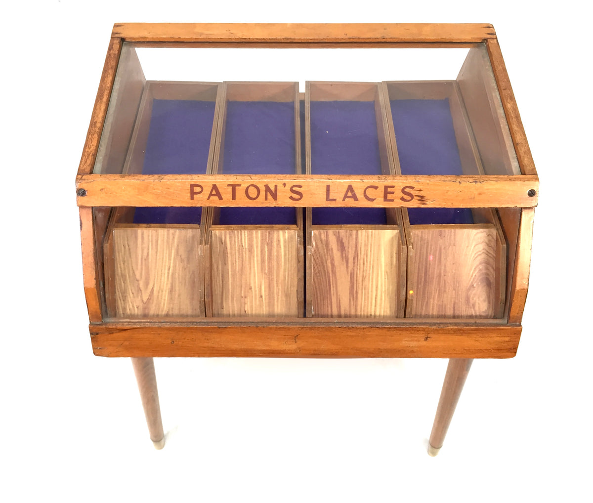 Antique Advertising - Paton's Laces Haberdashery Shop Counter Display Cabinet
