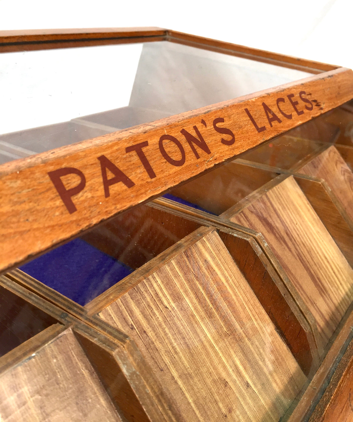 Antique Advertising - Paton's Laces Haberdashery Shop Counter Display Cabinet