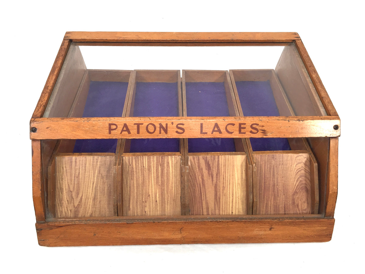 Antique Advertising - Paton's Laces Haberdashery Shop Counter Display Cabinet