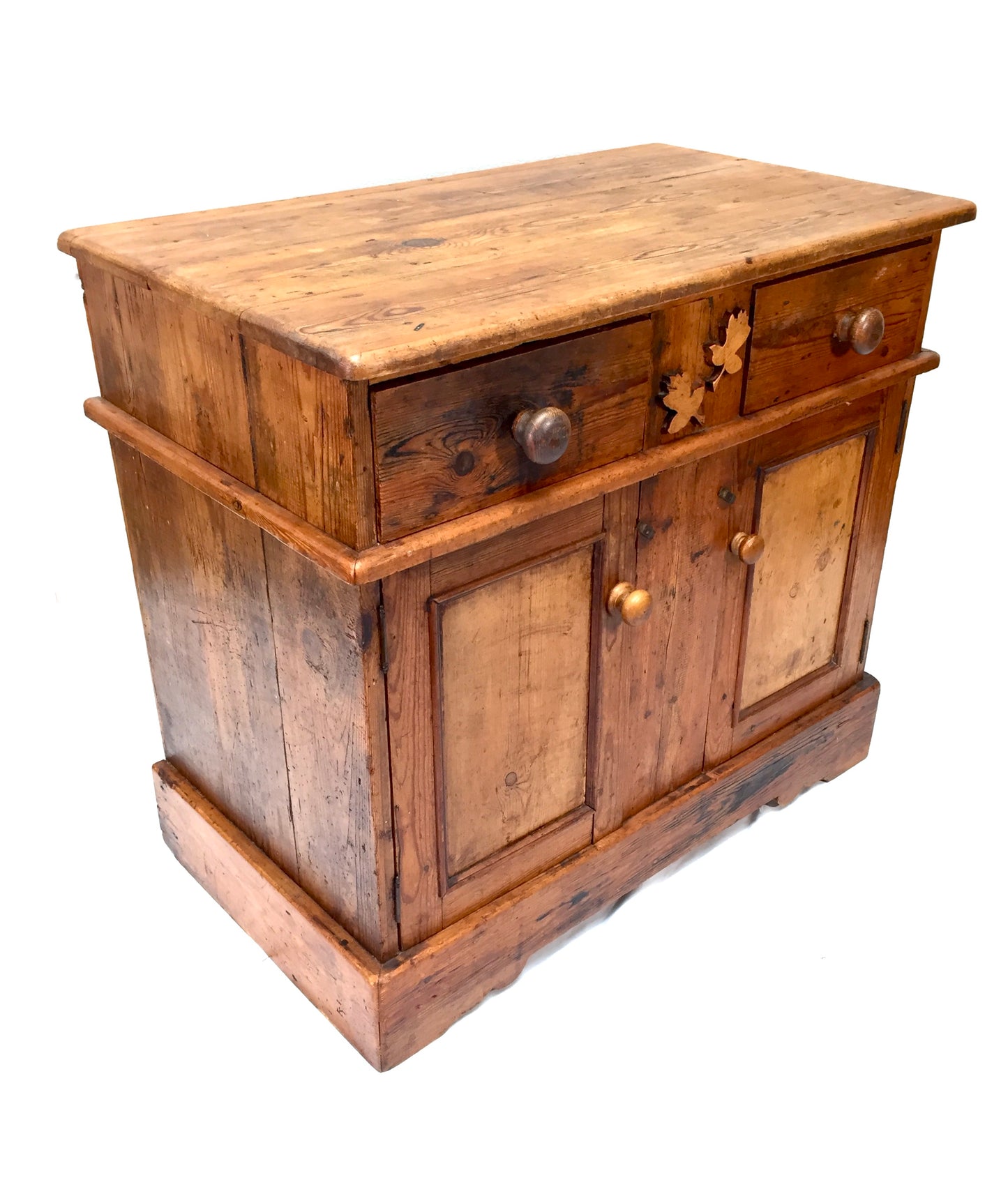 Antique French Rustic Pine Wooden Storage Cupboard / Sideboard Unit c.1930 Shelf