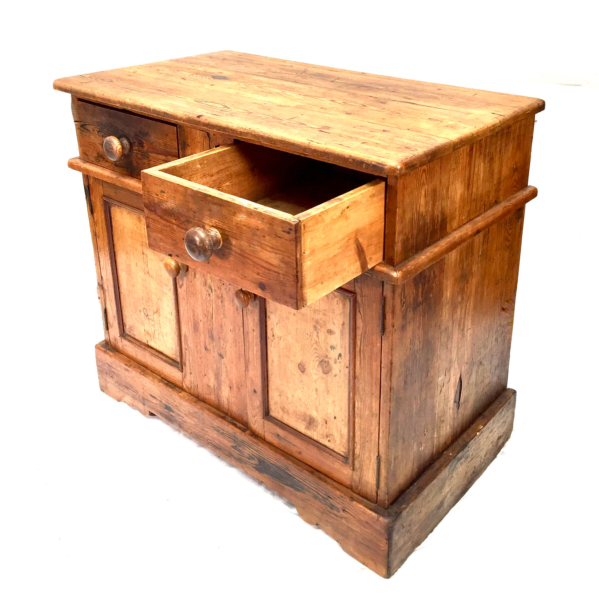 Antique French Rustic Pine Wooden Storage Cupboard / Sideboard Unit c.1930 Shelf