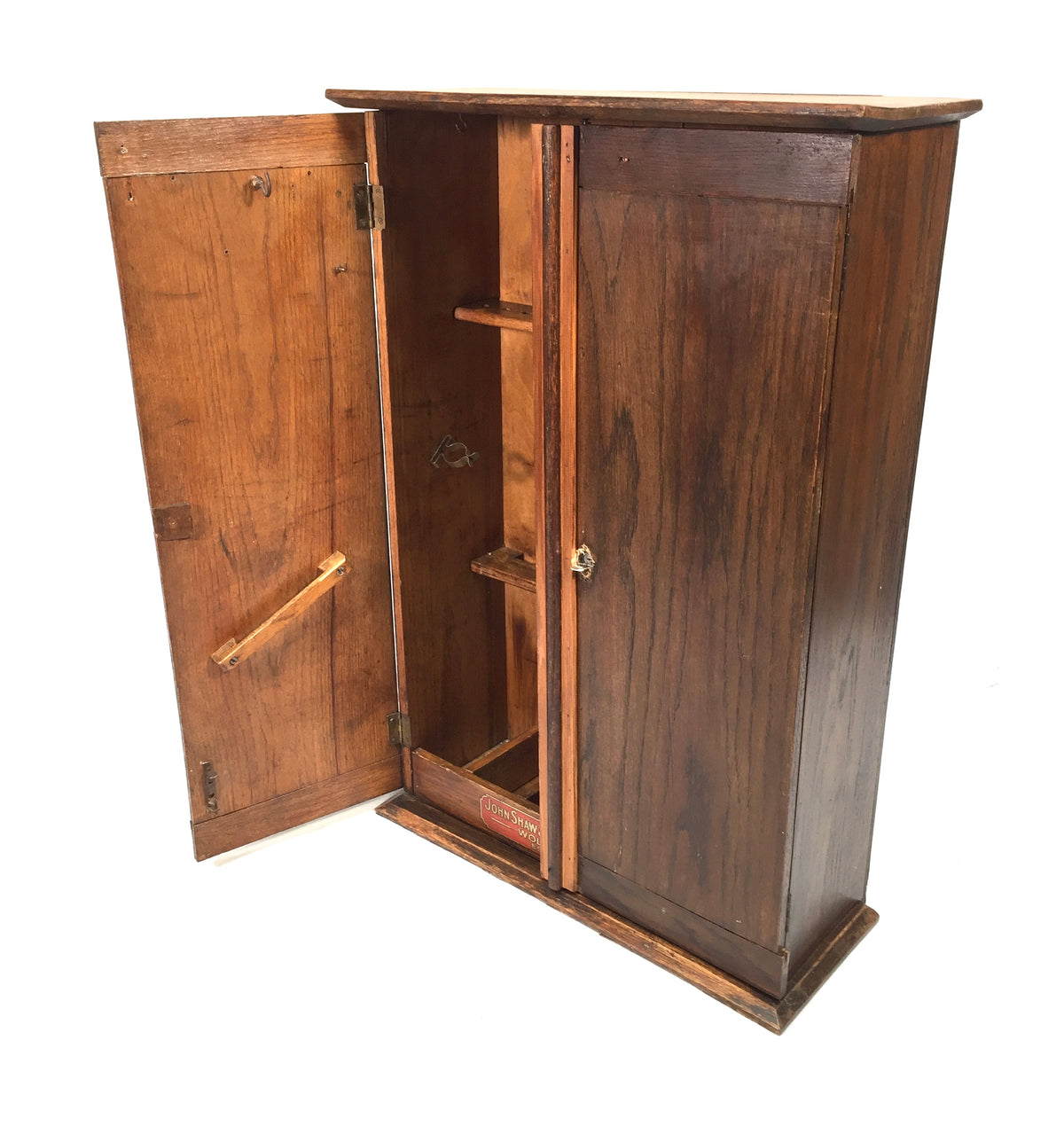 Antique Wooden Large Tool Cabinet / Toolbox by John Shaw and Sons c.1930