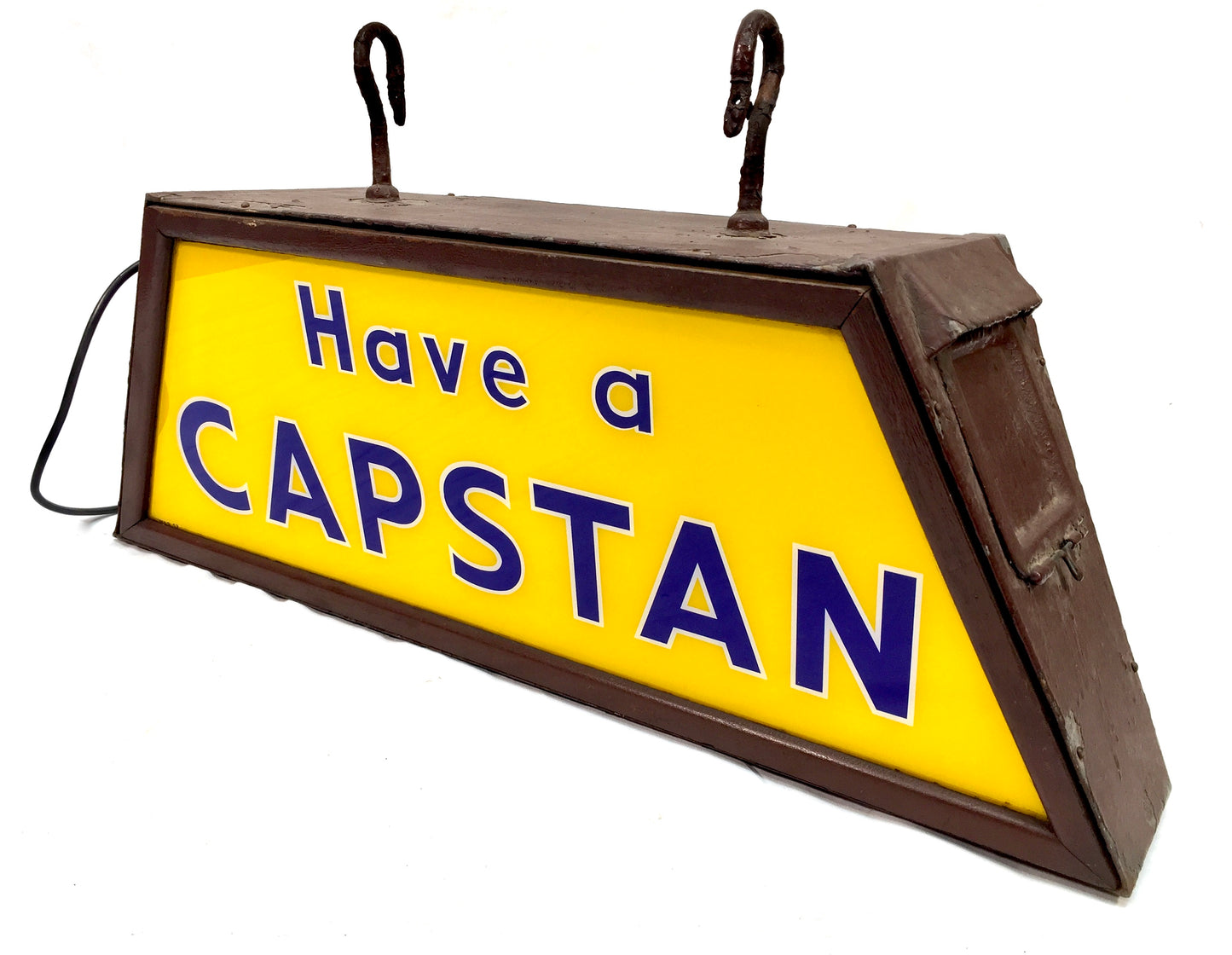 Antique Advertising - Wills's Capstan Illuminated Glass & Metal Lightbox Sign