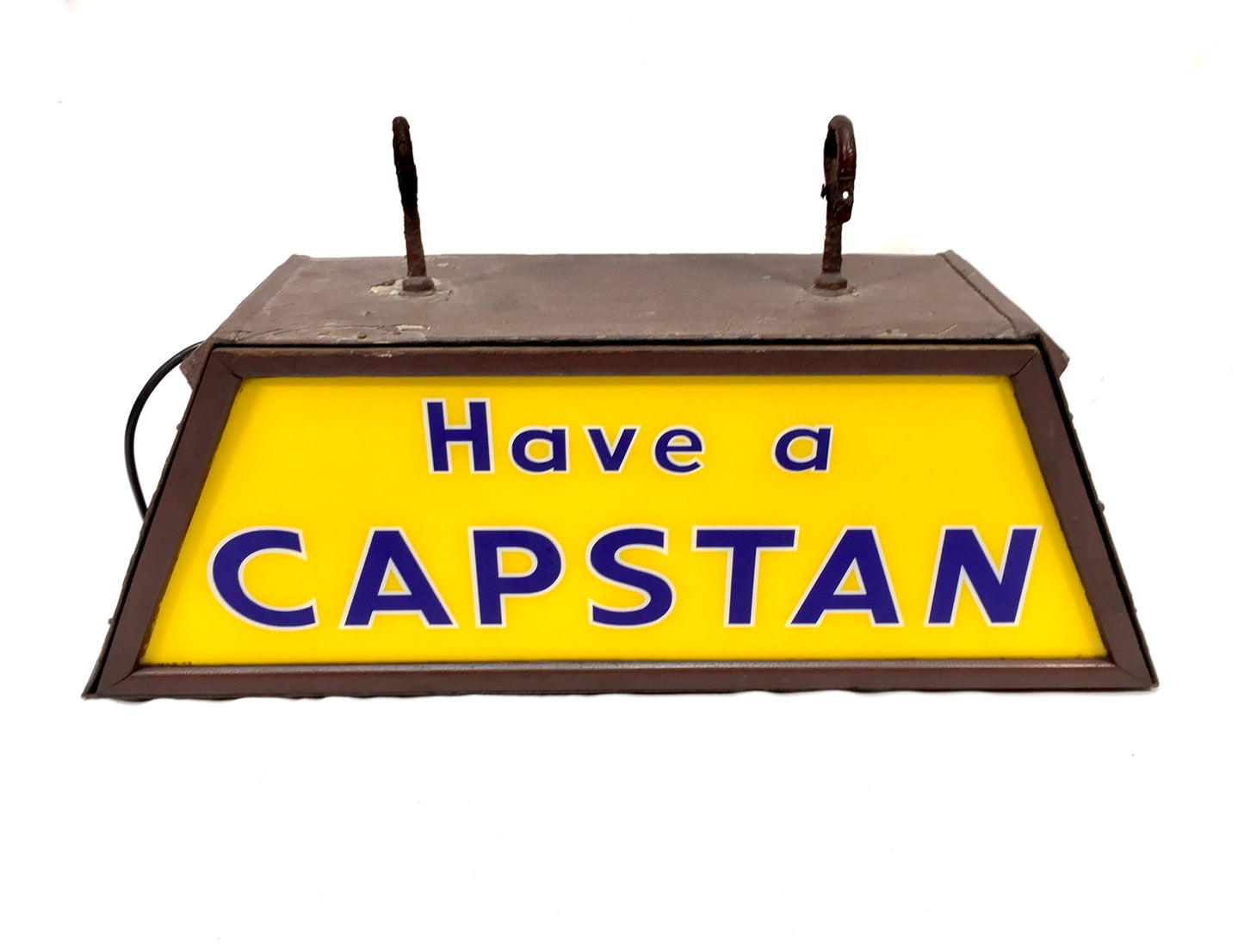 Antique Advertising - Wills's Capstan Illuminated Glass & Metal Lightbox Sign