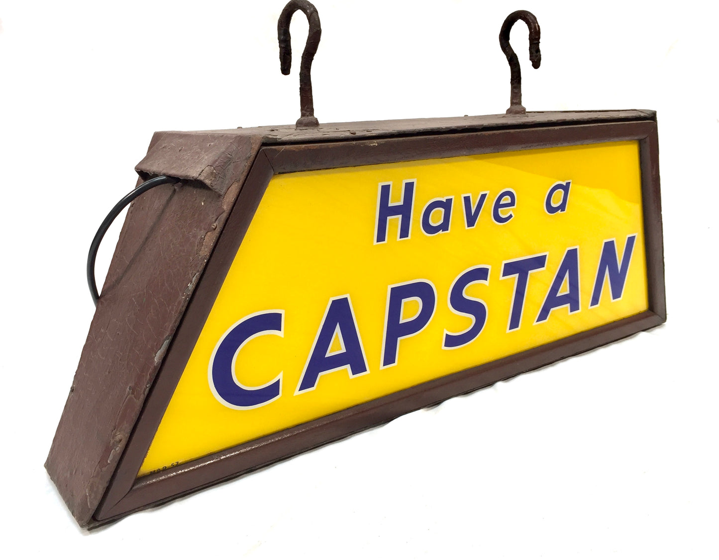 Antique Advertising - Wills's Capstan Illuminated Glass & Metal Lightbox Sign