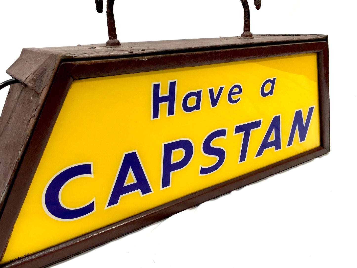 Antique Advertising - Wills's Capstan Illuminated Glass & Metal Lightbox Sign