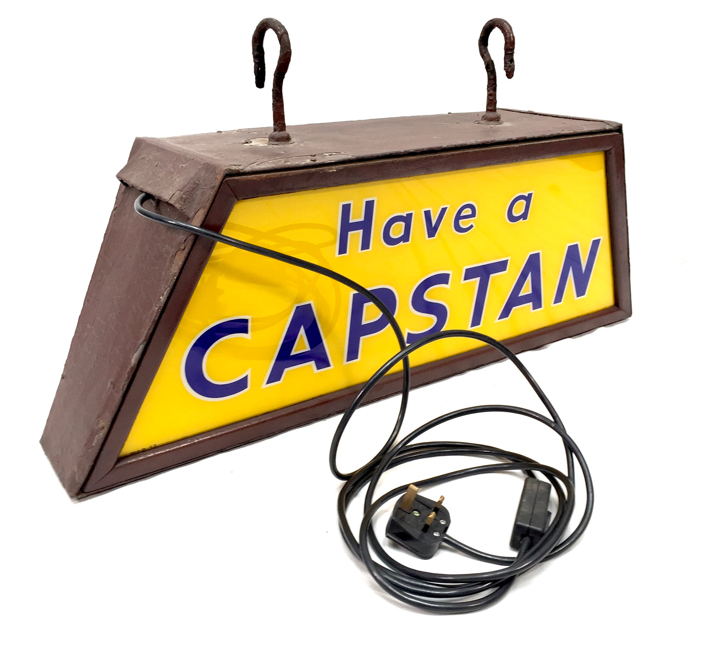 Antique Advertising - Wills's Capstan Illuminated Glass & Metal Lightbox Sign