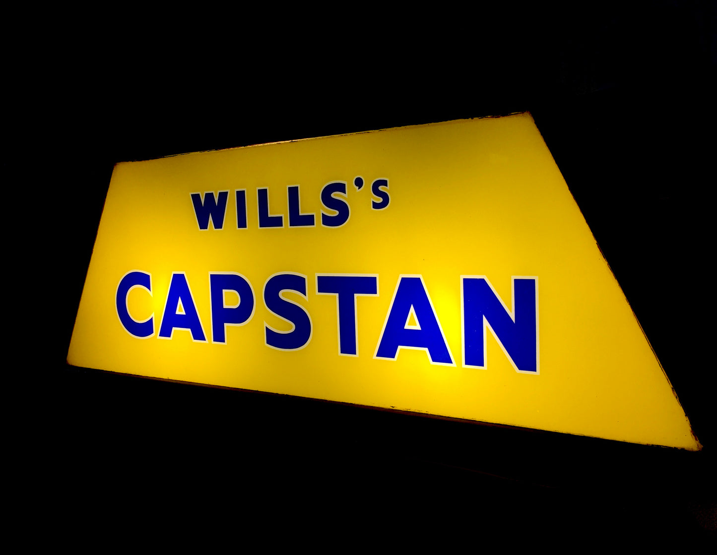 Antique Advertising - Wills's Capstan Illuminated Glass & Metal Lightbox Sign