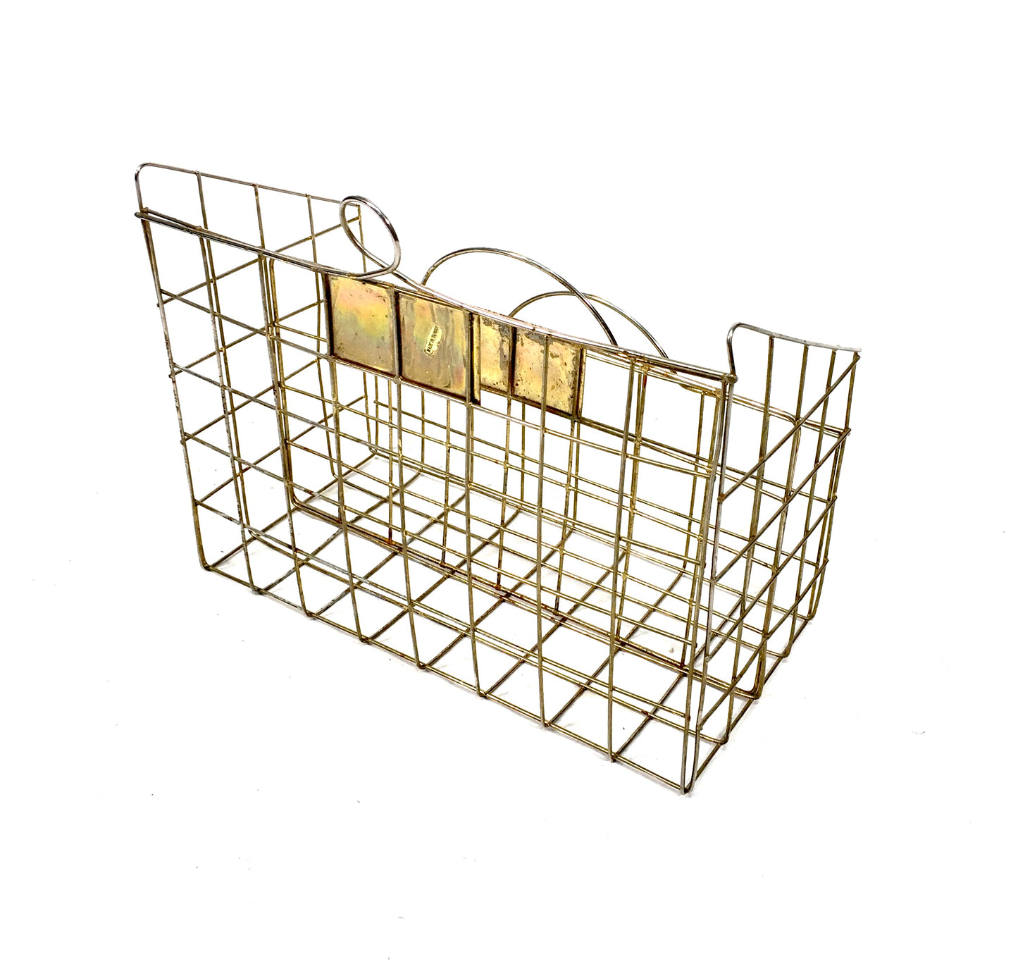 Vintage Desktop Metal Wire Letters Basket / Mail Caddy / Stationery Organiser
