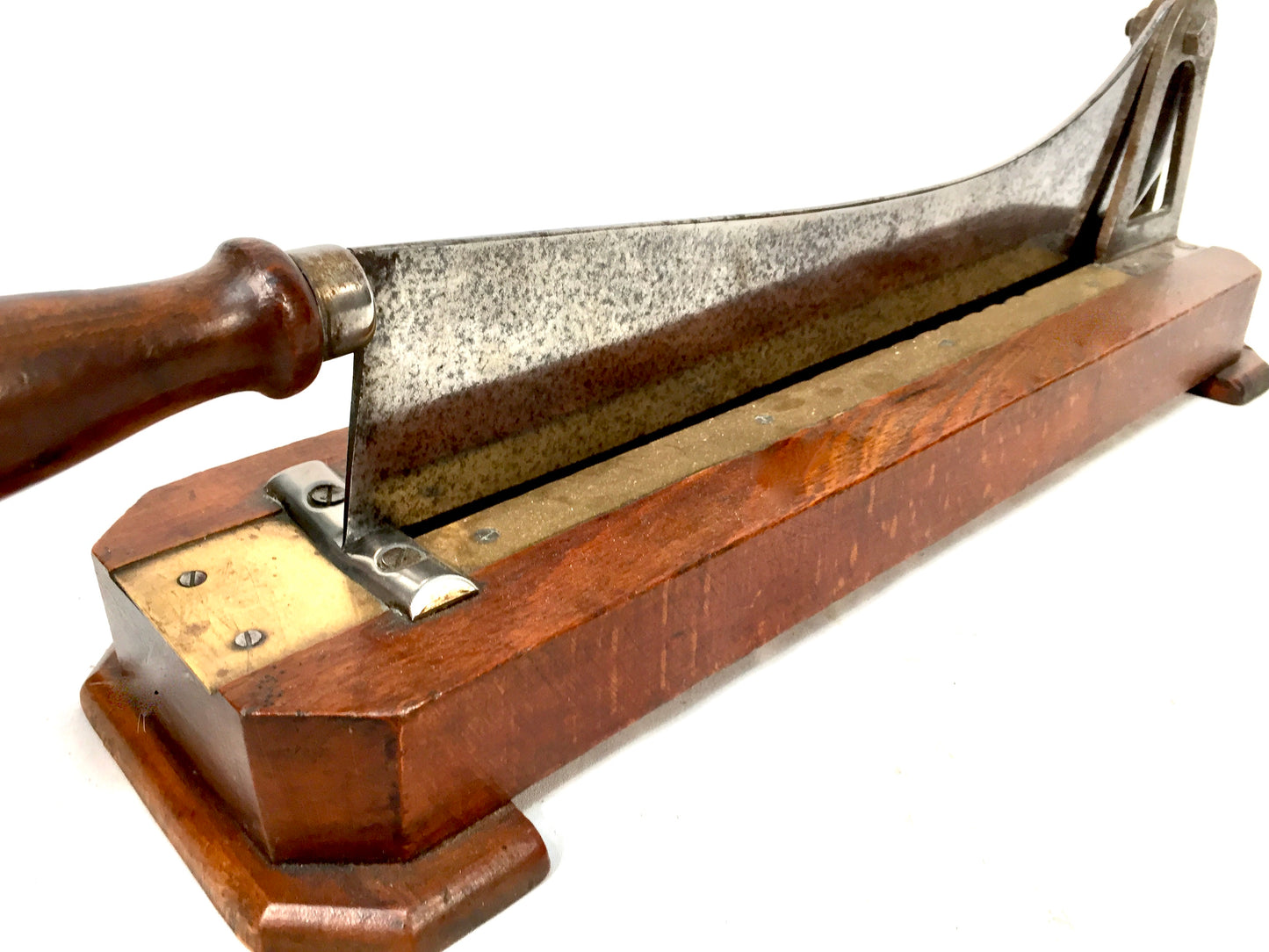 Antique Kitchenalia - Wooden Tabletop Baguette / Bread Loaf Slicer Cutter c.1940