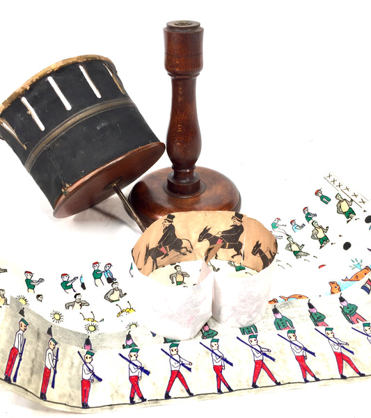 Antique Victorian Zoetrope / Wheel of Life with Viewing Image Strips. c.1870