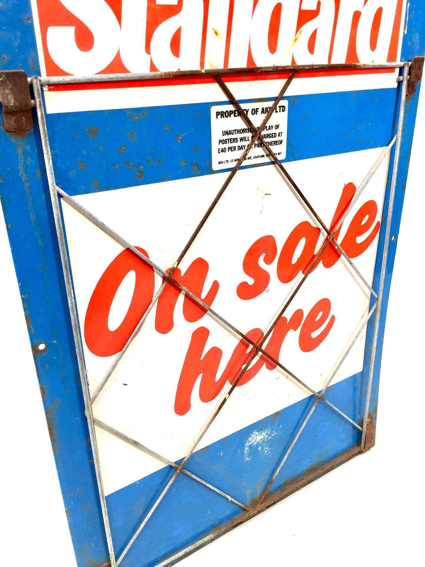Vintage Advertising - Medway Standard Newsagent's Metal Shop Display Board Sign