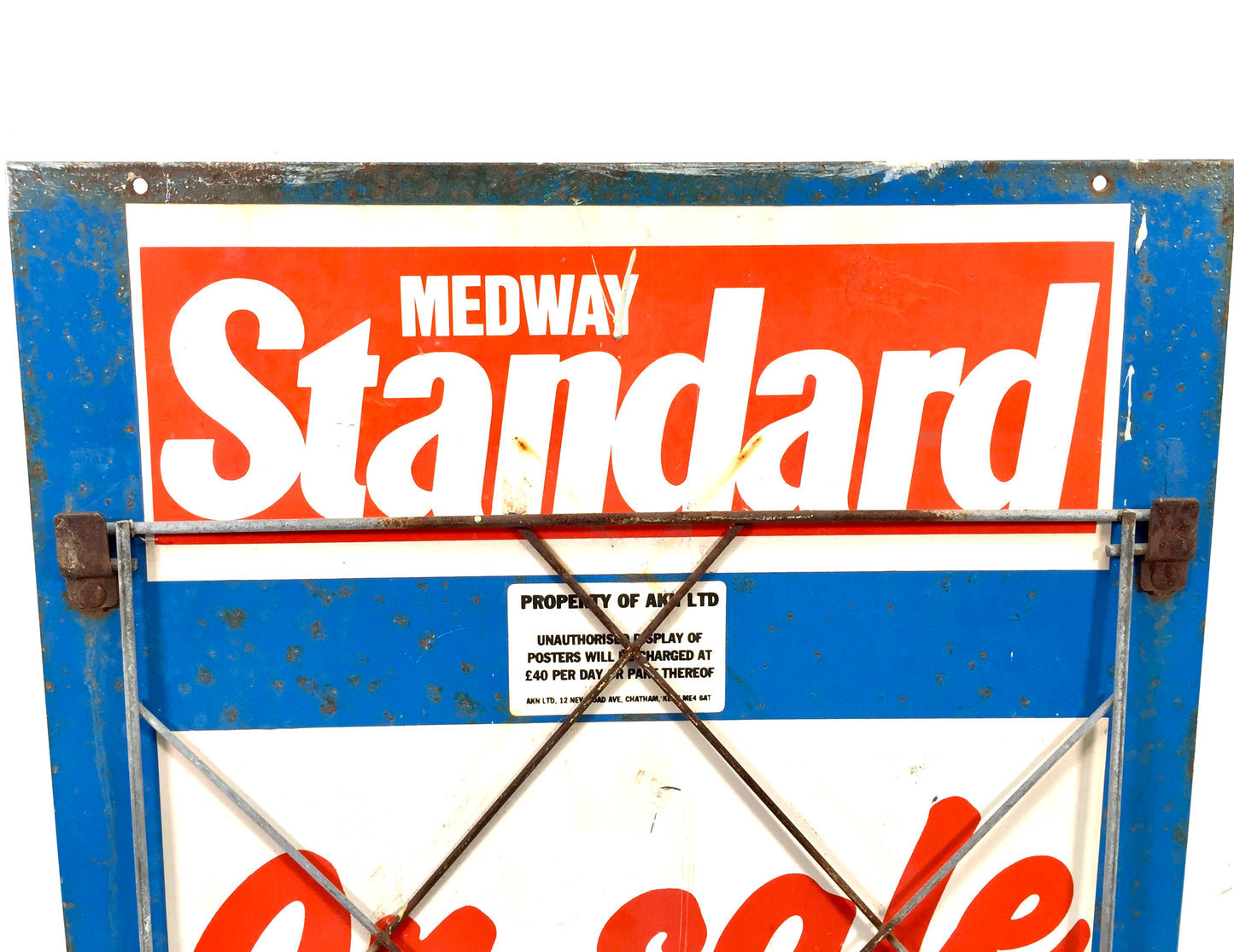 Vintage Advertising - Medway Standard Newsagent's Metal Shop Display Board Sign