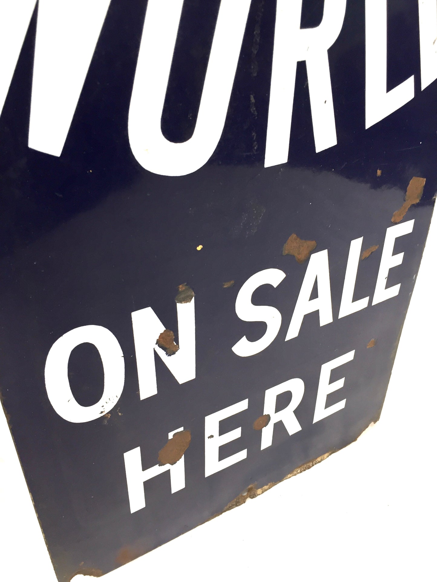 Antique Advertising - Wall Hanging News of the World Newspaper Enamel Sign c1930