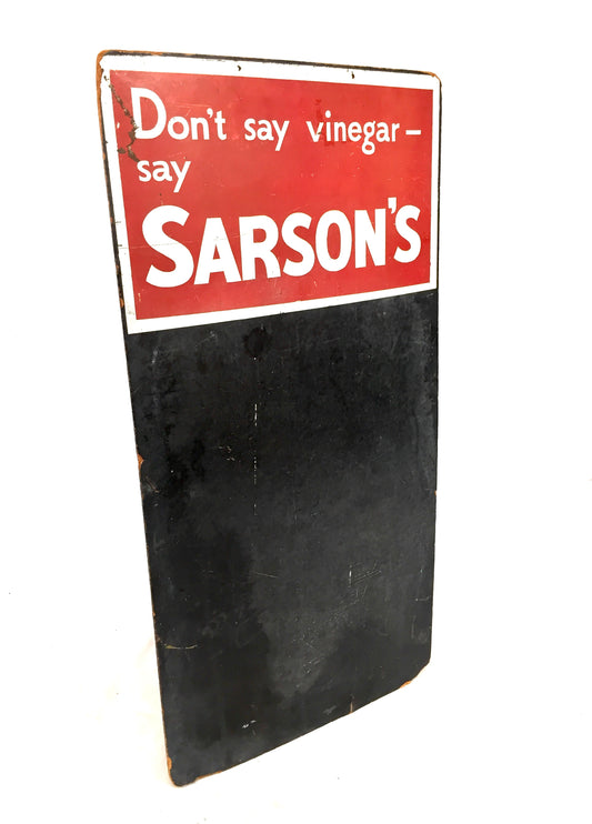 Antique Sarson's Vinegar Specials Chalkboard – Wall Mounted Advertising Sign