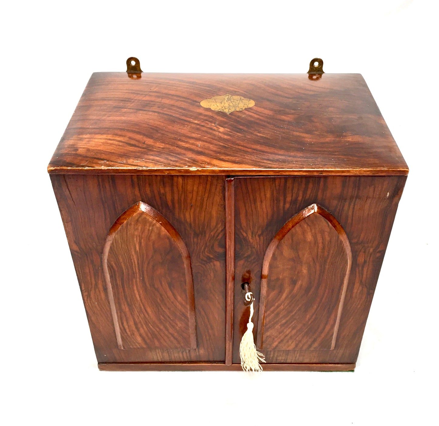 Antique Victorian Wooden Walnut Humidor Chest of Drawers Collectors Cabinet Box