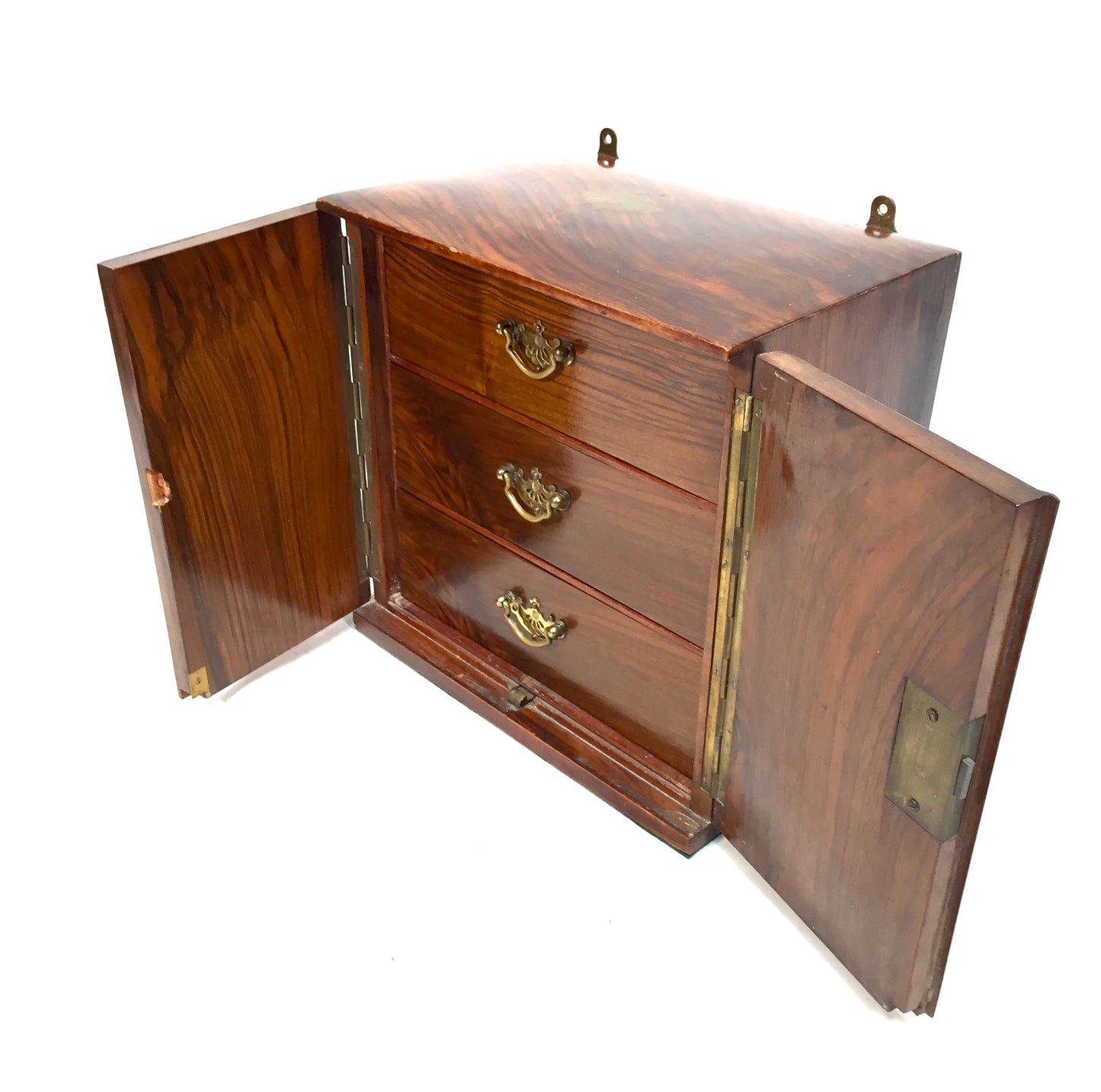 Antique Victorian Wooden Walnut Humidor Chest of Drawers Collectors Cabinet Box