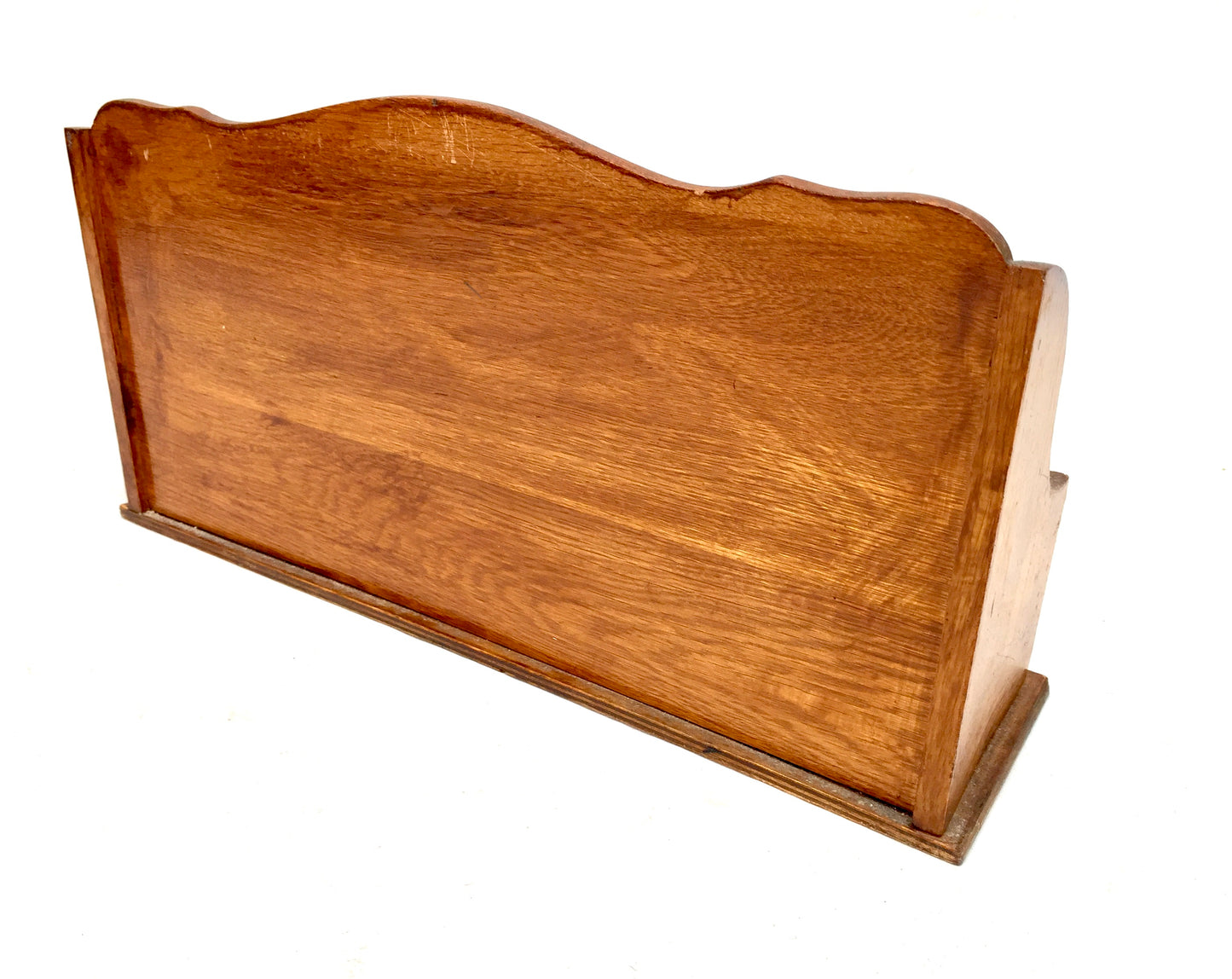 Antique 1950s Wooden Desktop Letter Rack / Stationery Holder / Mid 20th Century