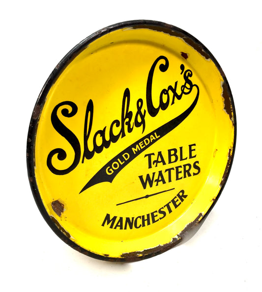 Antique Advertising - Slack &Cox's Gold Medal Table Waters Enamel Tray c.1940