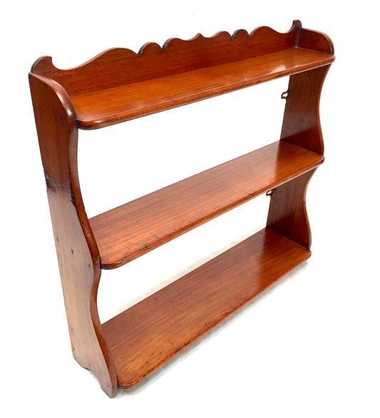 Antique Wooden Hand Carved Arts & Crafts Wall Hanging Display Shelf c1930
