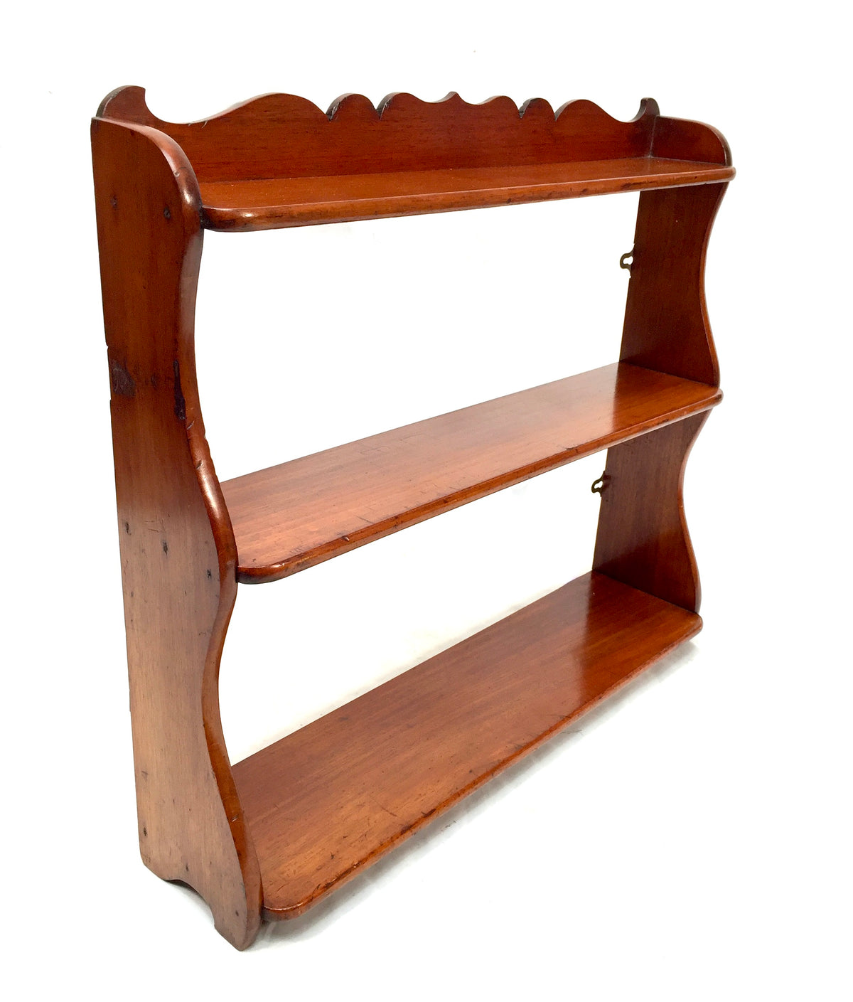 Antique Wooden Hand Carved Arts & Crafts Wall Hanging Display Shelf c1930