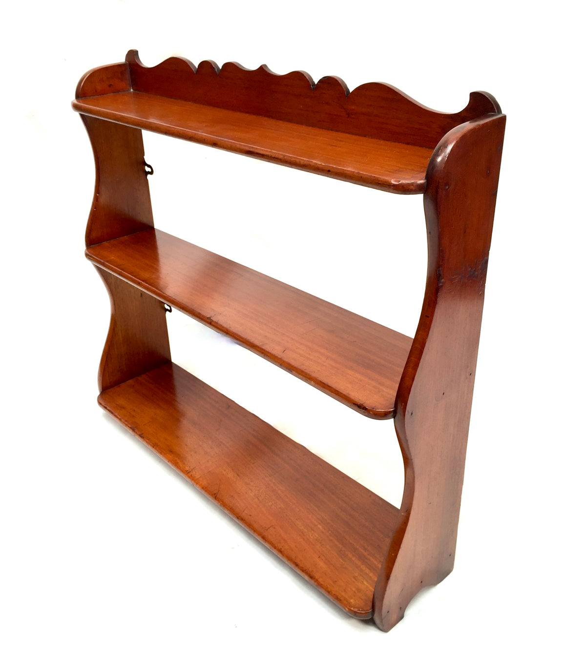 Antique Wooden Hand Carved Arts & Crafts Wall Hanging Display Shelf c1930