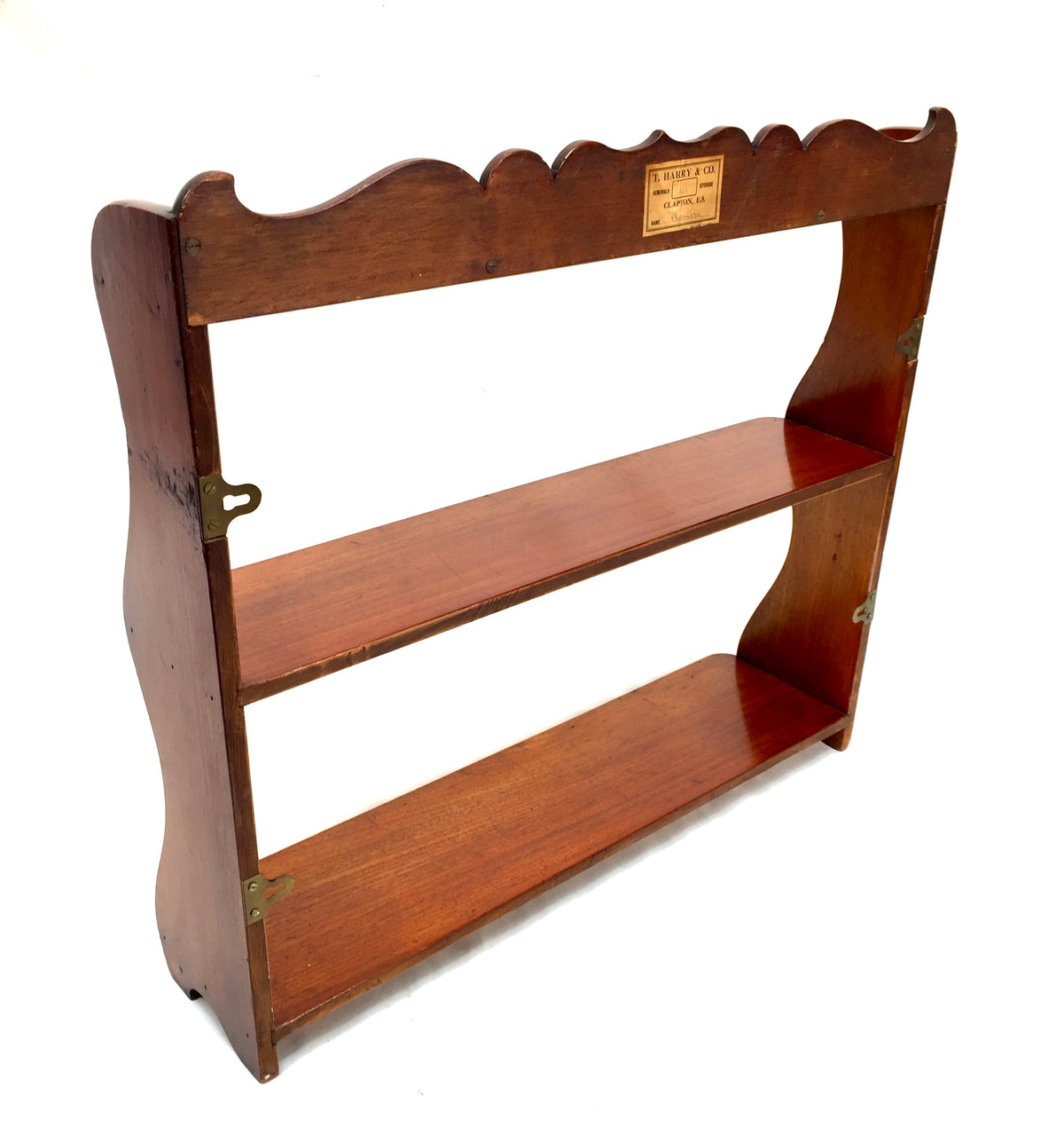 Antique Wooden Hand Carved Arts & Crafts Wall Hanging Display Shelf c1930