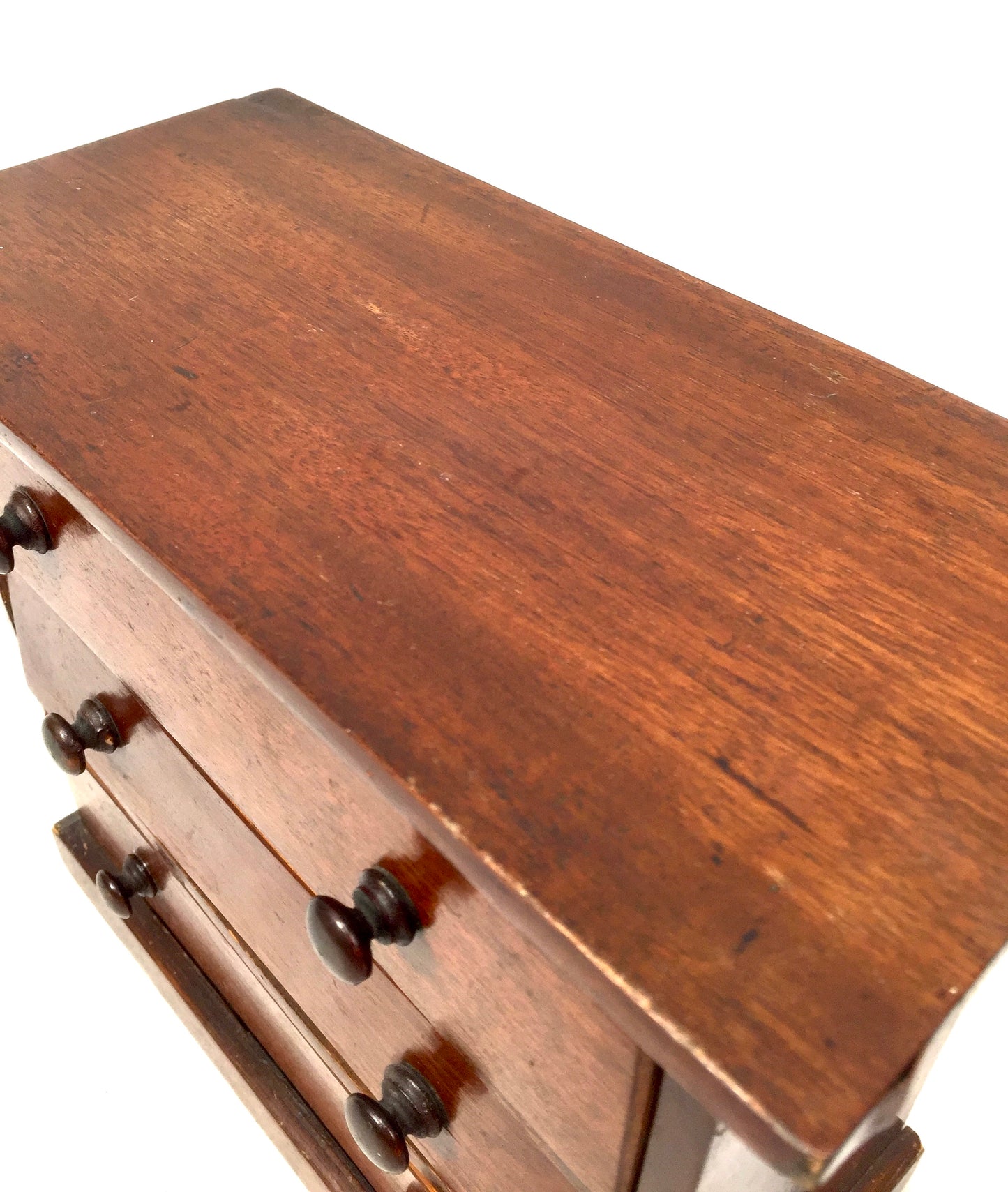 Antique Tabletop Wooden Small Chest of Collectors Drawers Storage Box c.1900