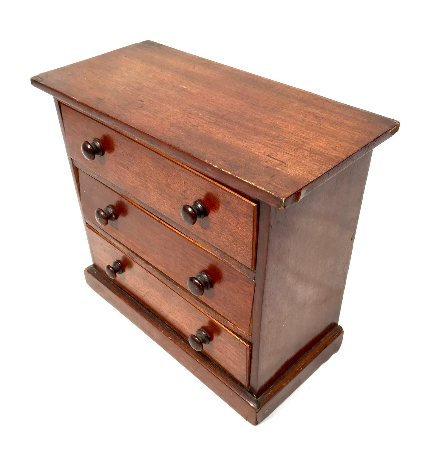 Antique Tabletop Wooden Small Chest of Collectors Drawers Storage Box c.1900