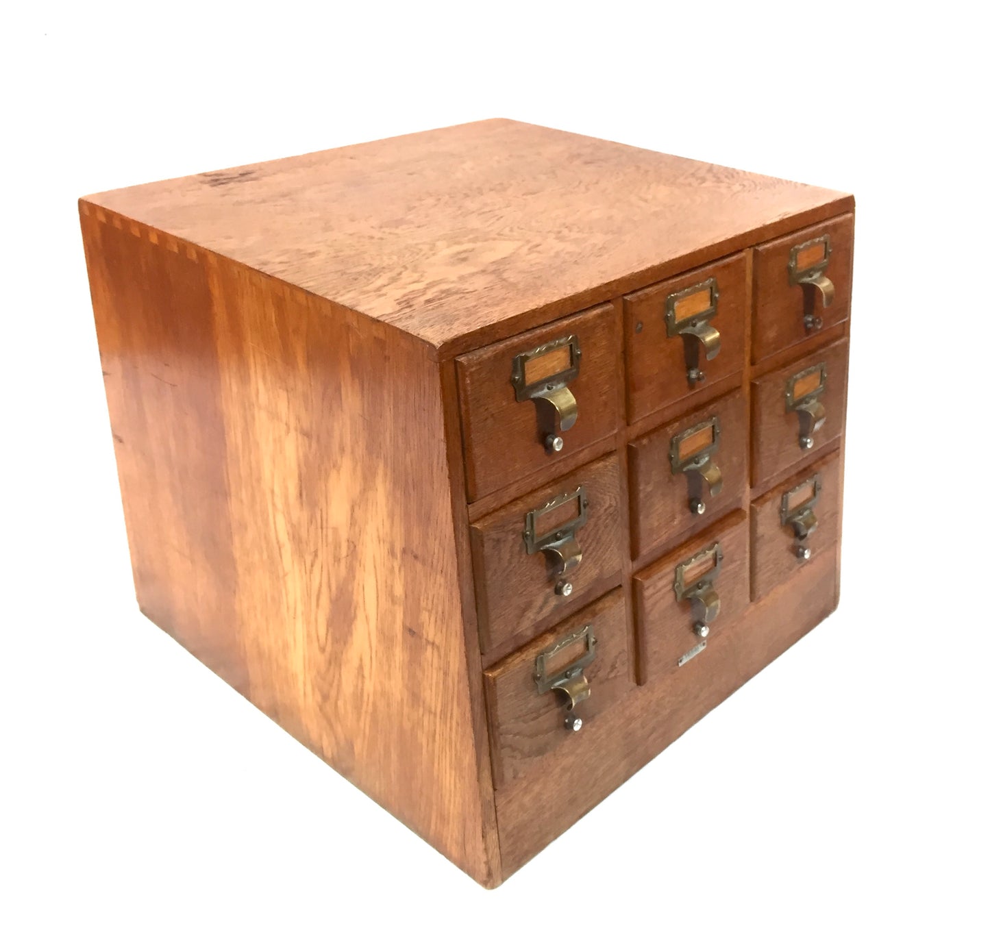 Antique Wooden Libraco Desktop Oak Stationery Index Filing Card Drawers Cabinet