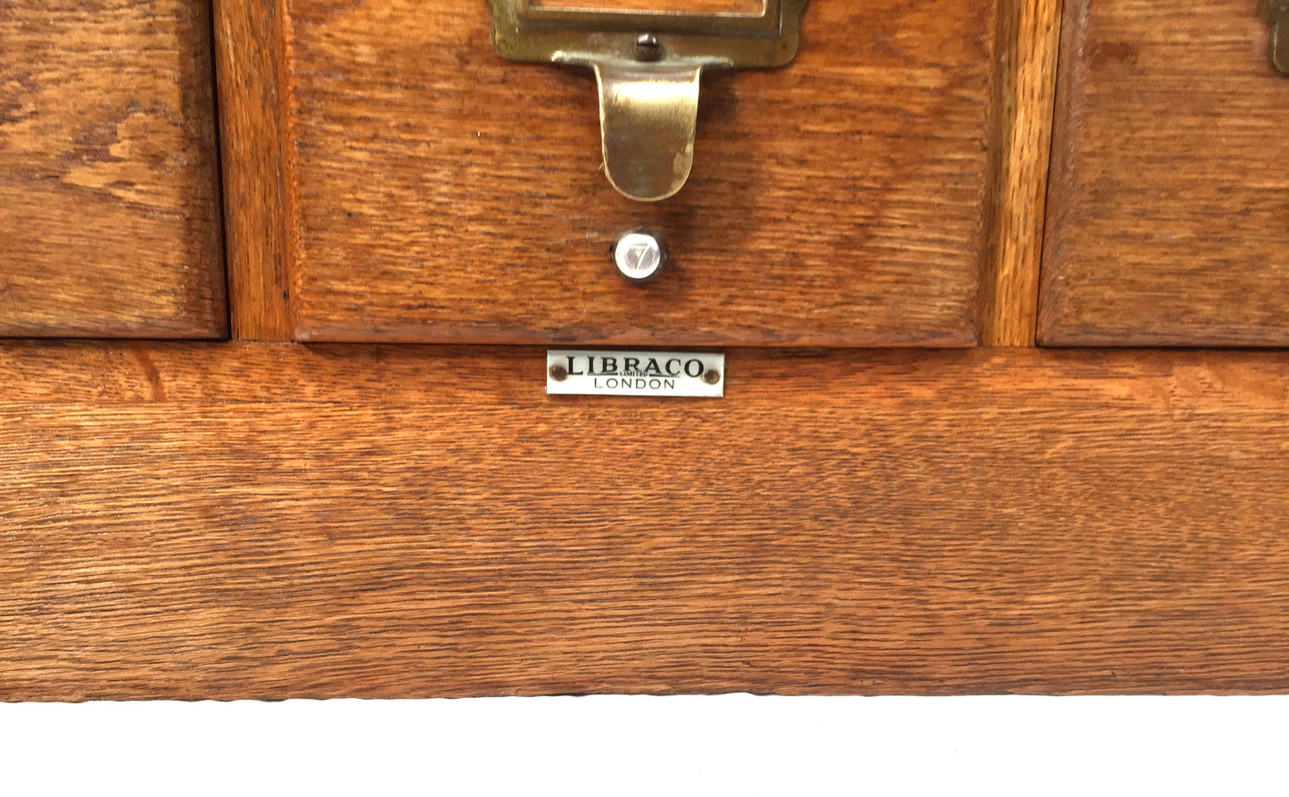 Antique Wooden Libraco Desktop Oak Stationery Index Filing Card Drawers Cabinet
