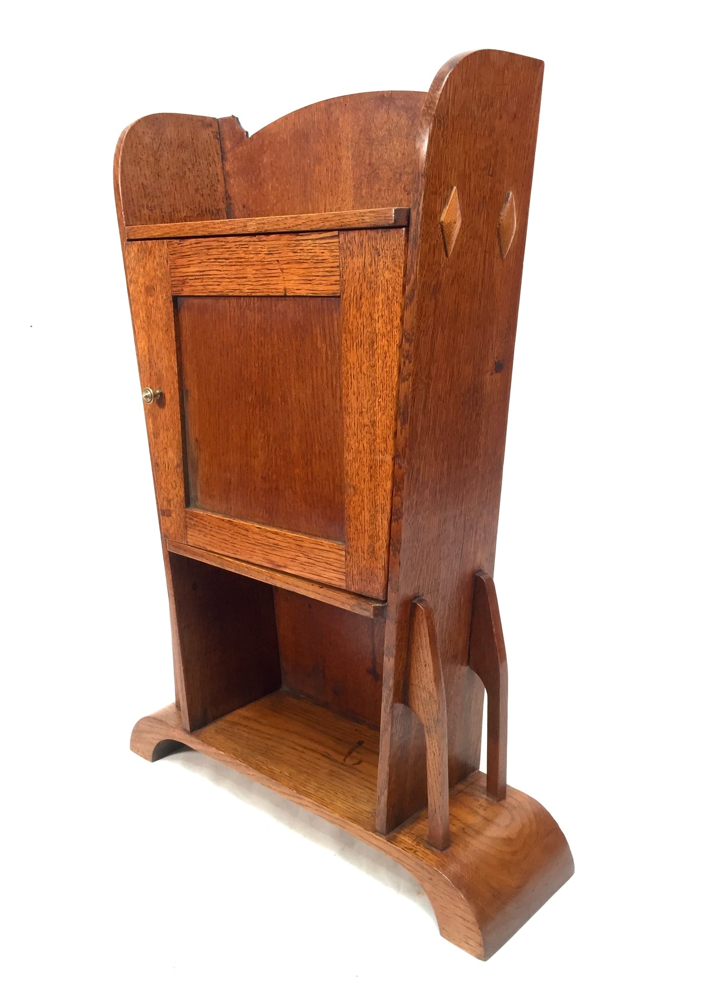 Antique Arts & Crafts Movement Oak Wooden Shelf Cabinet / Storage Cupboard c1920