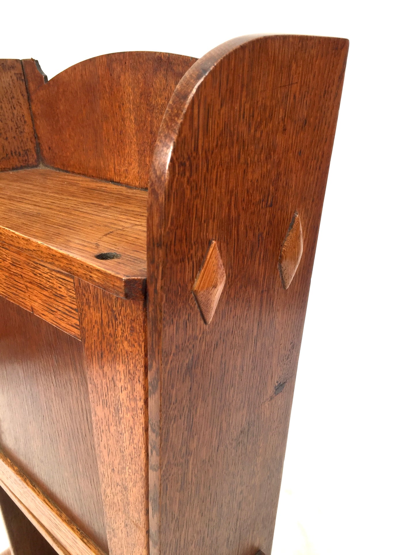 Antique Arts & Crafts Movement Oak Wooden Shelf Cabinet / Storage Cupboard c1920