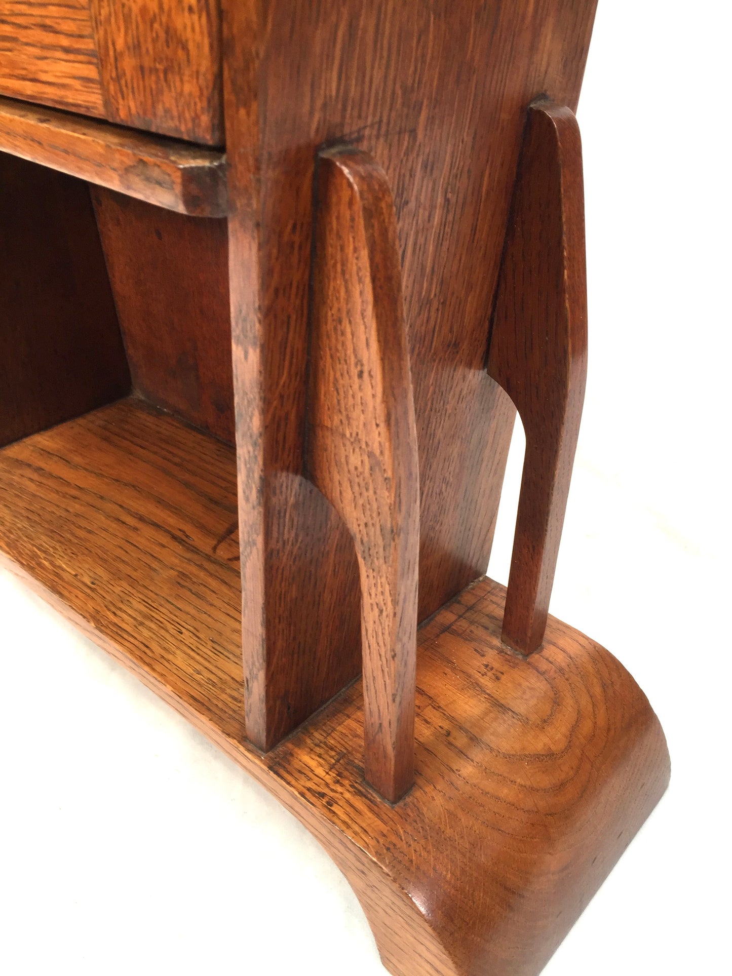 Antique Arts & Crafts Movement Oak Wooden Shelf Cabinet / Storage Cupboard c1920