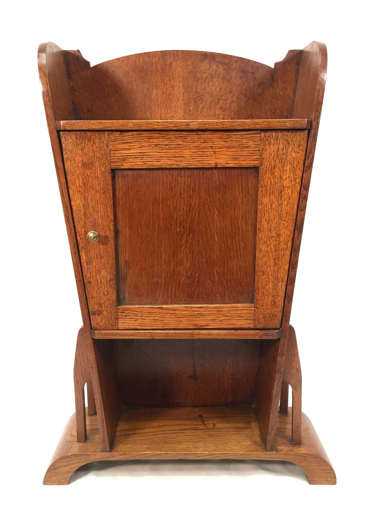 Antique Arts & Crafts Movement Oak Wooden Shelf Cabinet / Storage Cupboard c1920