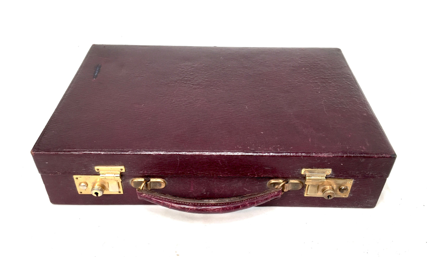 Antique Ladies Leather Travel Writing Box / Briefcase / Bag & Contents c.1930
