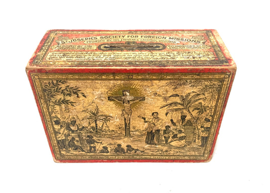 Antique St. Joseph's Society Missionary Society Church Collection Box Money 1900