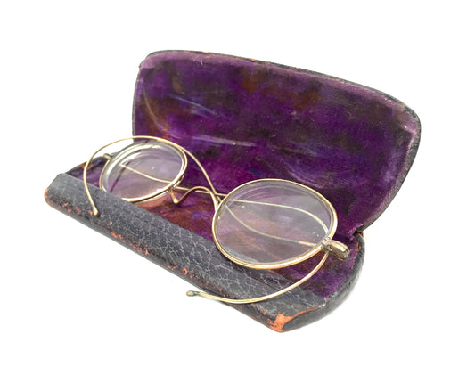 Antique Glasses by Dixey Optician of London with Original Case - Vintage Fashion
