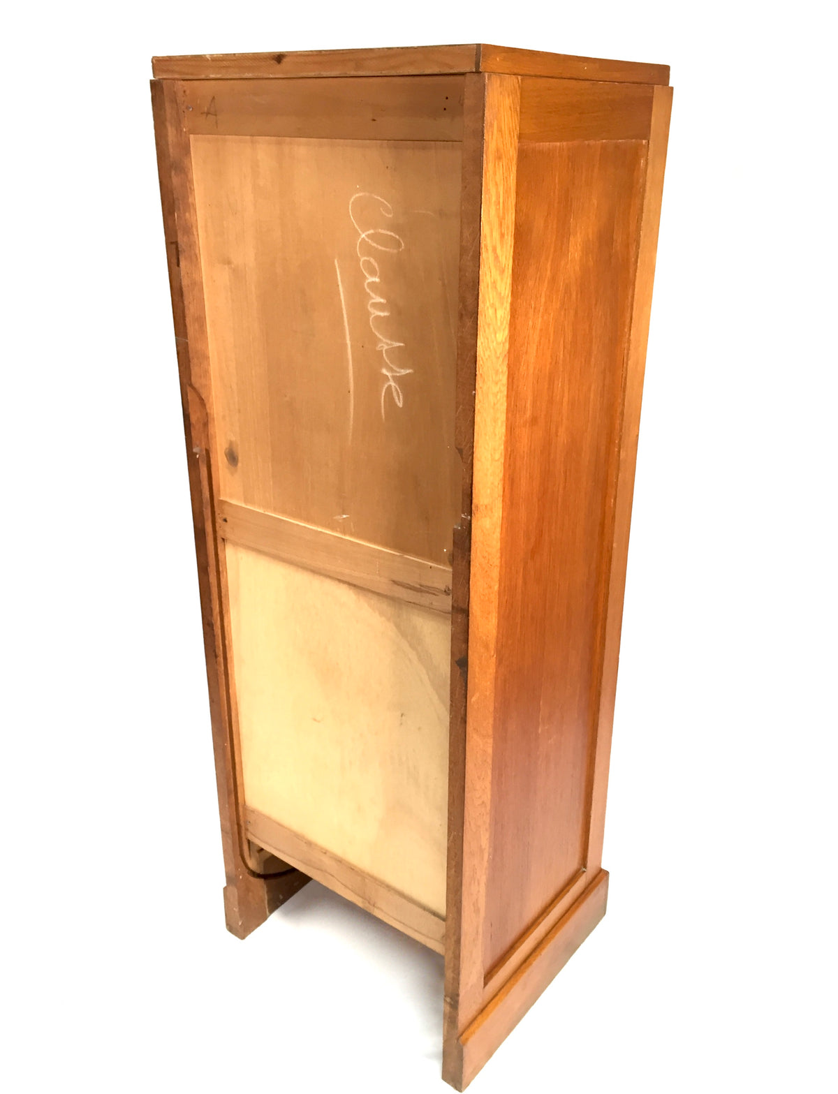 Antique Wooden Oak Tambour Fronted Office Paper Filing Cabinet Drawers with Key