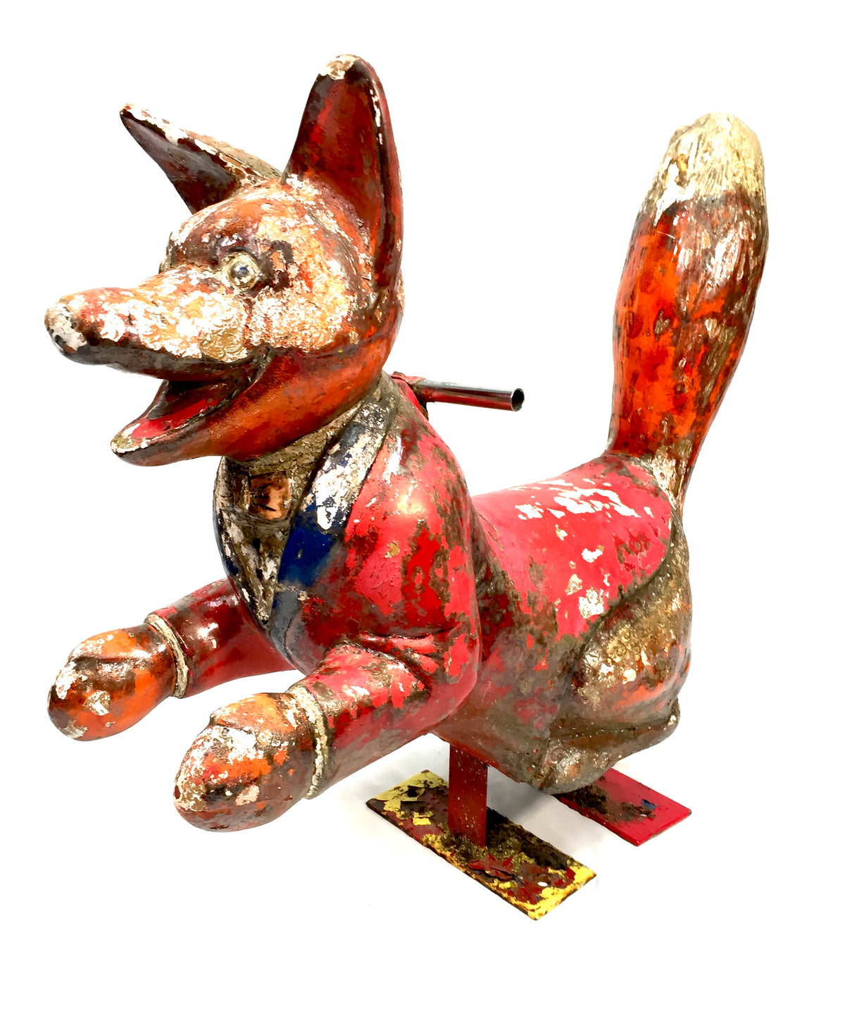 Antique Hand Painted Salvaged Fairground Ride Carousel Sit on Basil Brush Fox