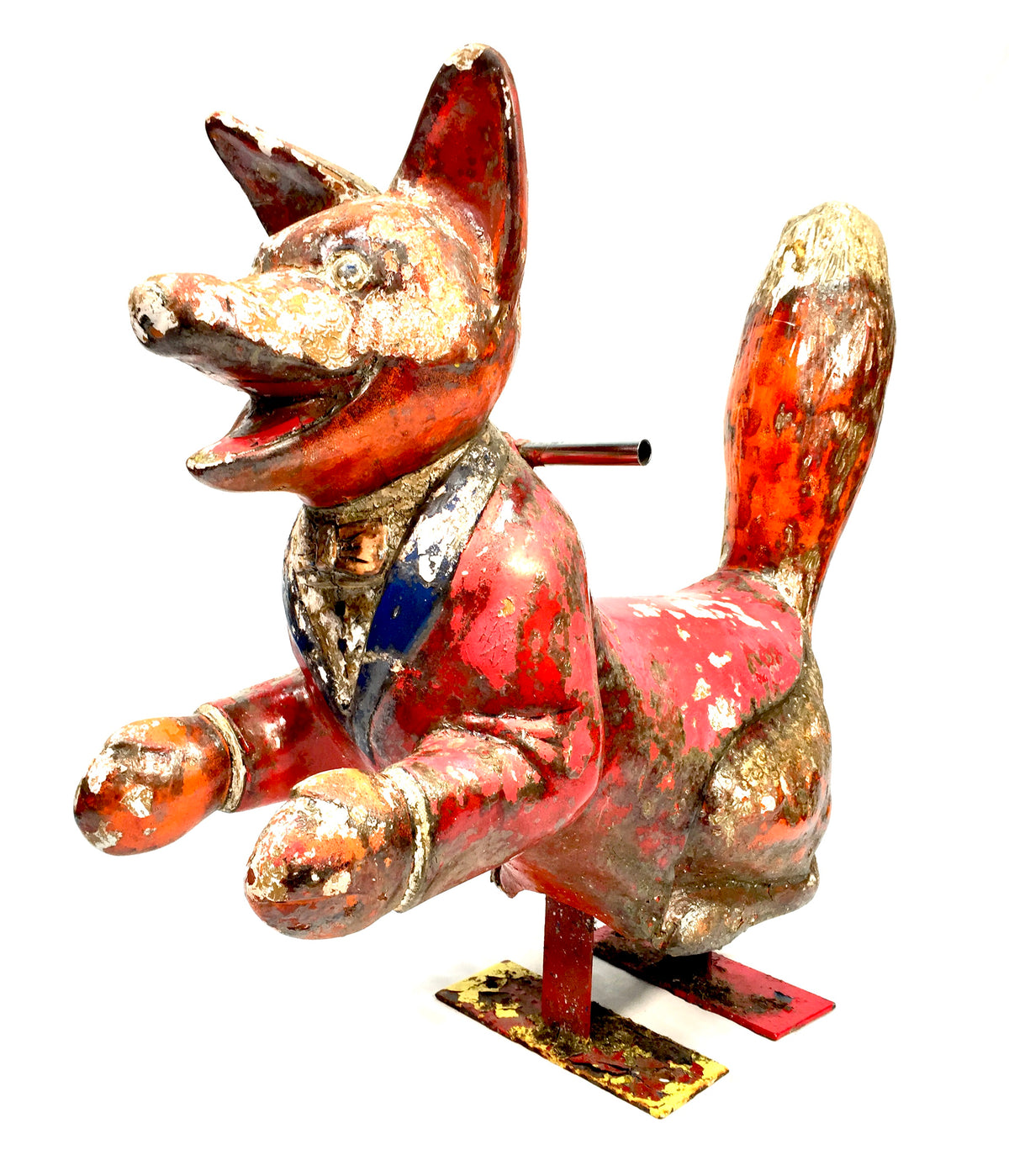 Antique Hand Painted Salvaged Fairground Ride Carousel Sit on Basil Brush Fox