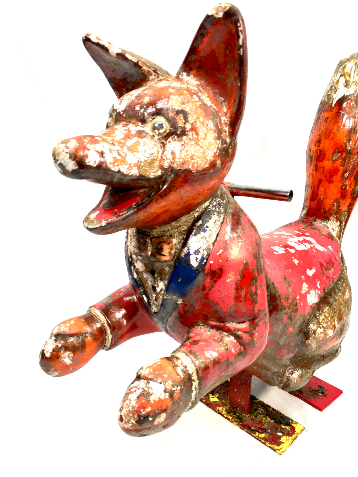 Antique Hand Painted Salvaged Fairground Ride Carousel Sit on Basil Brush Fox