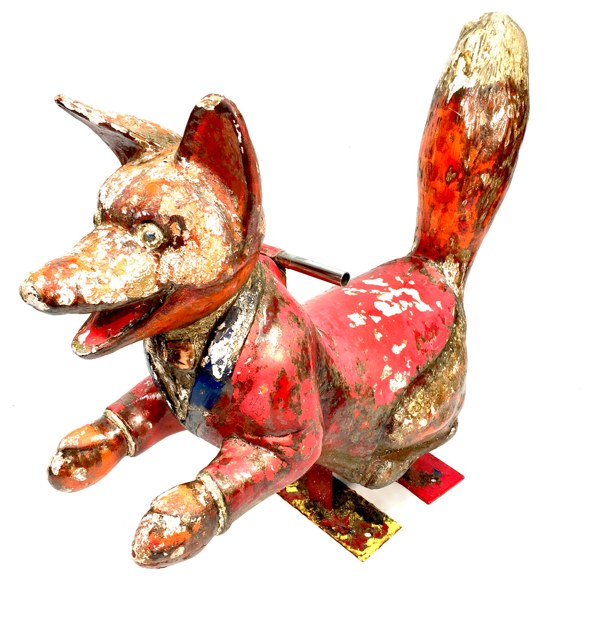 Antique Hand Painted Salvaged Fairground Ride Carousel Sit on Basil Brush Fox