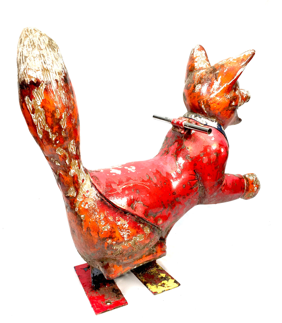 Antique Hand Painted Salvaged Fairground Ride Carousel Sit on Basil Brush Fox