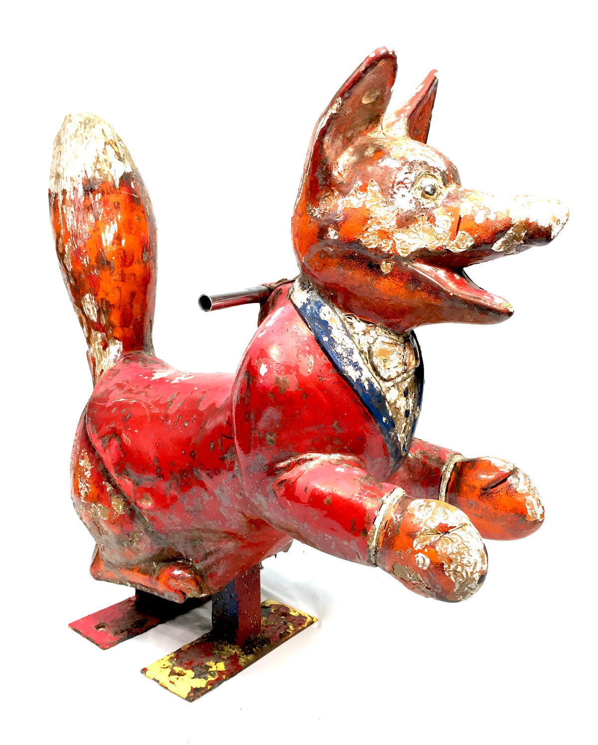 Antique Hand Painted Salvaged Fairground Ride Carousel Sit on Basil Brush Fox