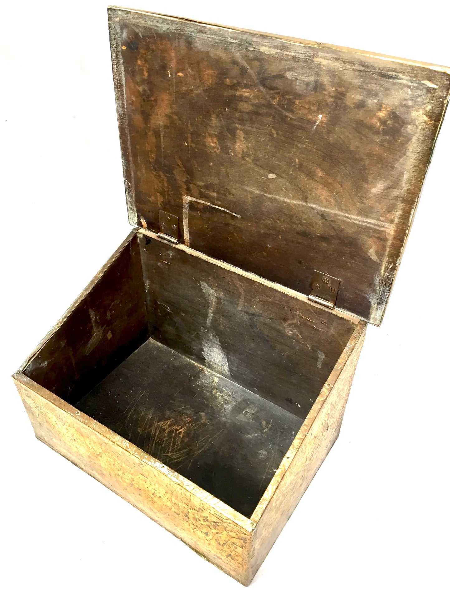 Antique Brass Bonzo Dog Slipper Box Fireside Storage Container Original c.1920