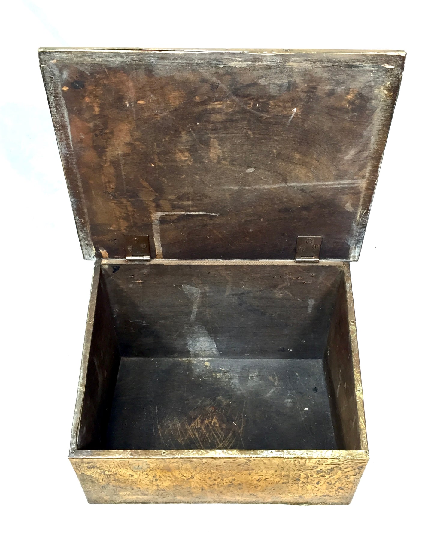 Antique Brass Bonzo Dog Slipper Box Fireside Storage Container Original c.1920