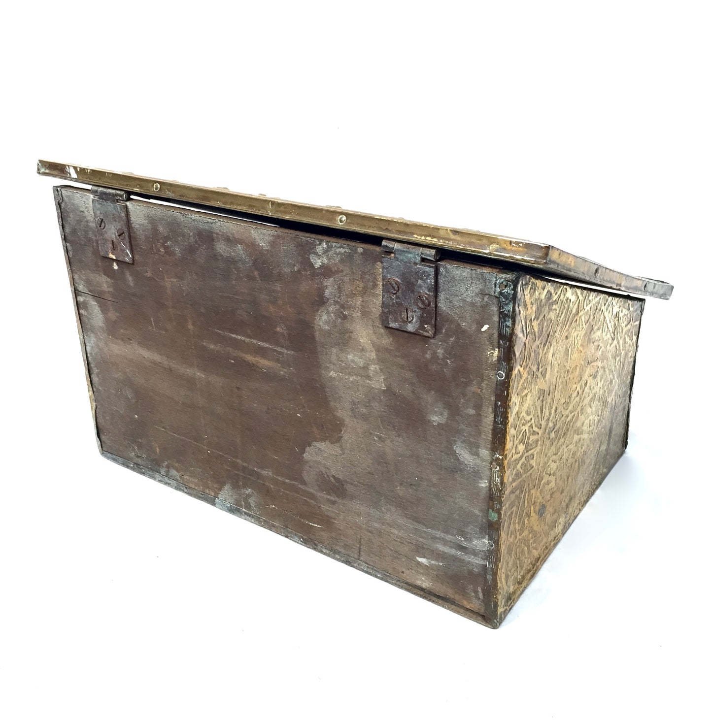 Antique Brass Bonzo Dog Slipper Box Fireside Storage Container Original c.1920